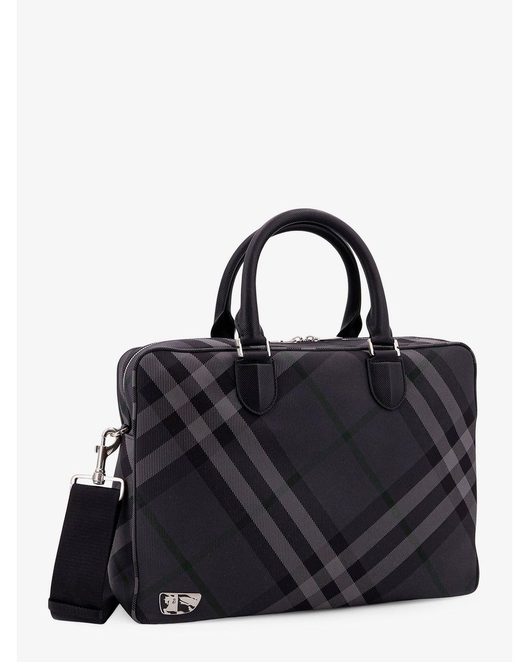 バッグ Burberrys briefcase black vintage y2k BURBERRY Textured Calfskin Small Newberg Briefcase Burgundy