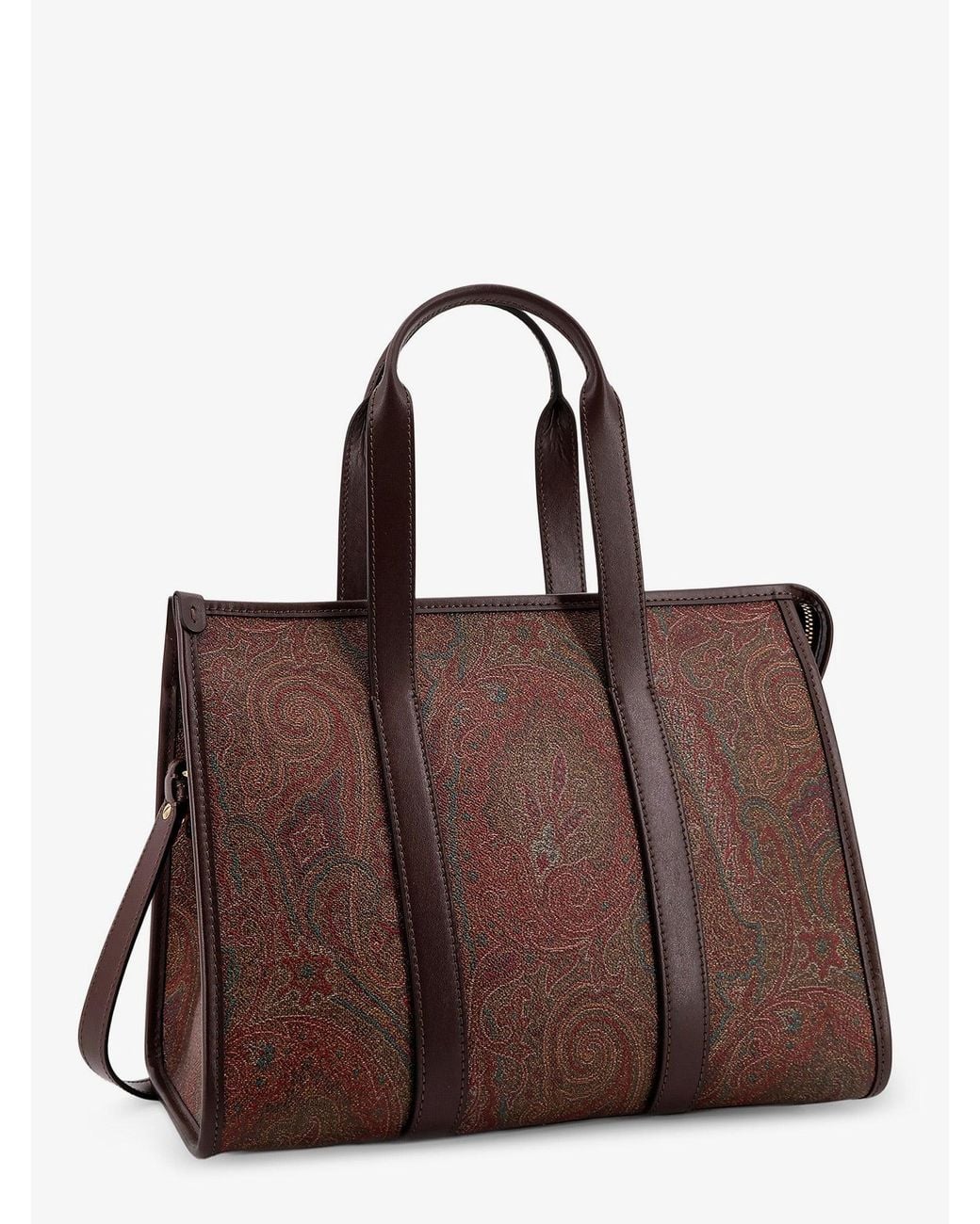 Etro Brown Arnica M Paisley Fabric Handbag