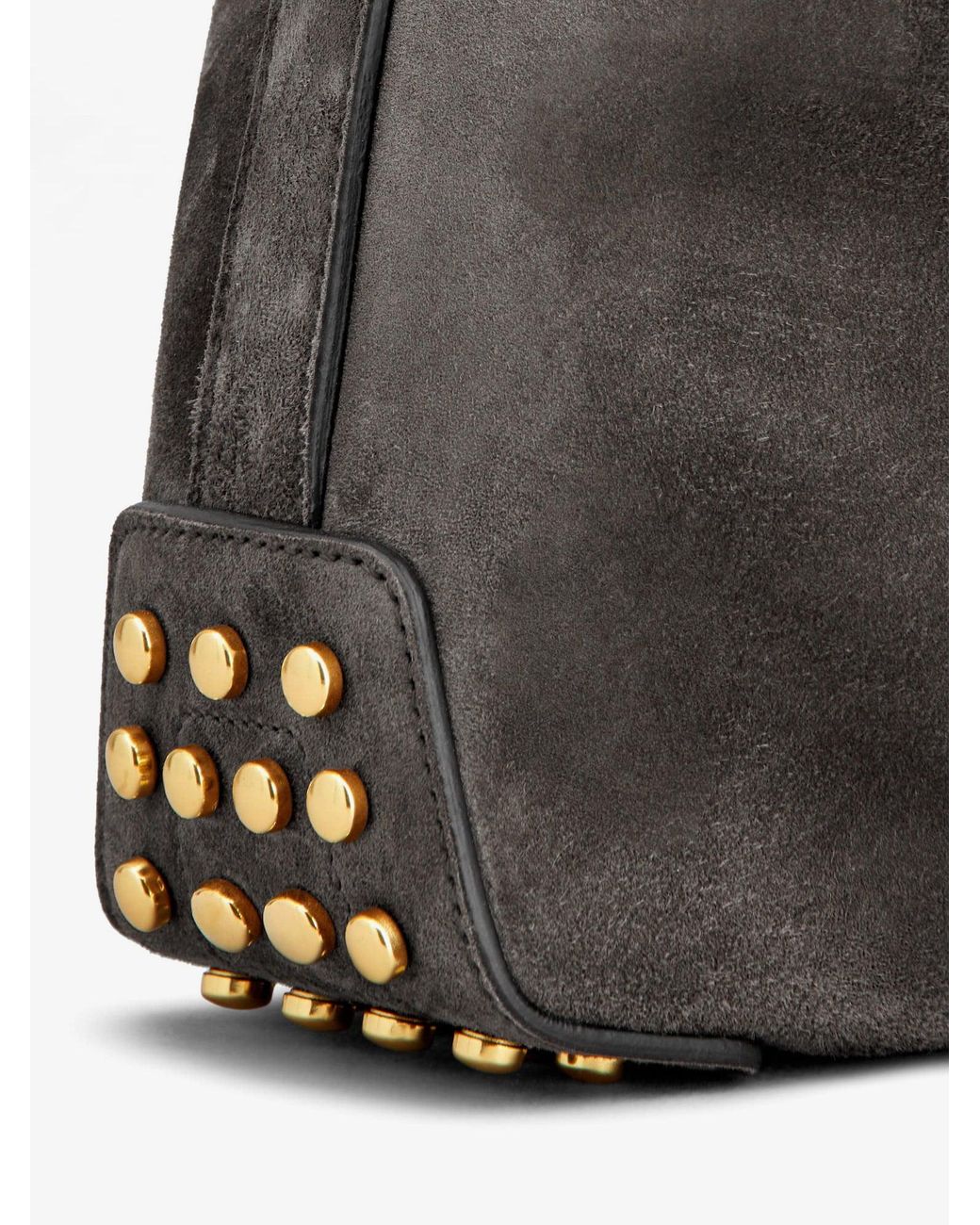 Tod's Gray Mini Bag Metal Dots Suede Shoulder Bag
