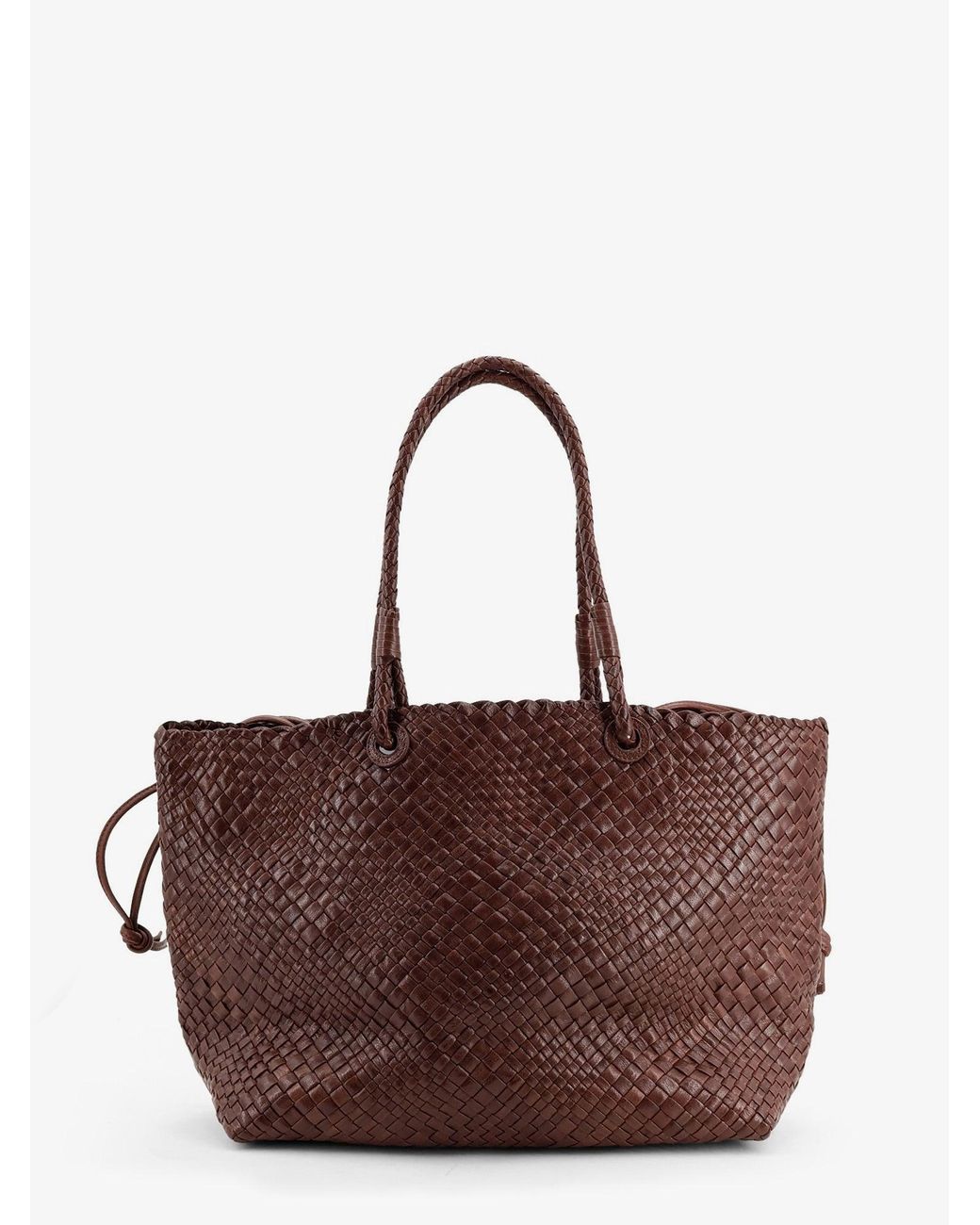 IBELIV Brown Bazika Vegetable Leather Shoulder Bag With Woven Pattern
