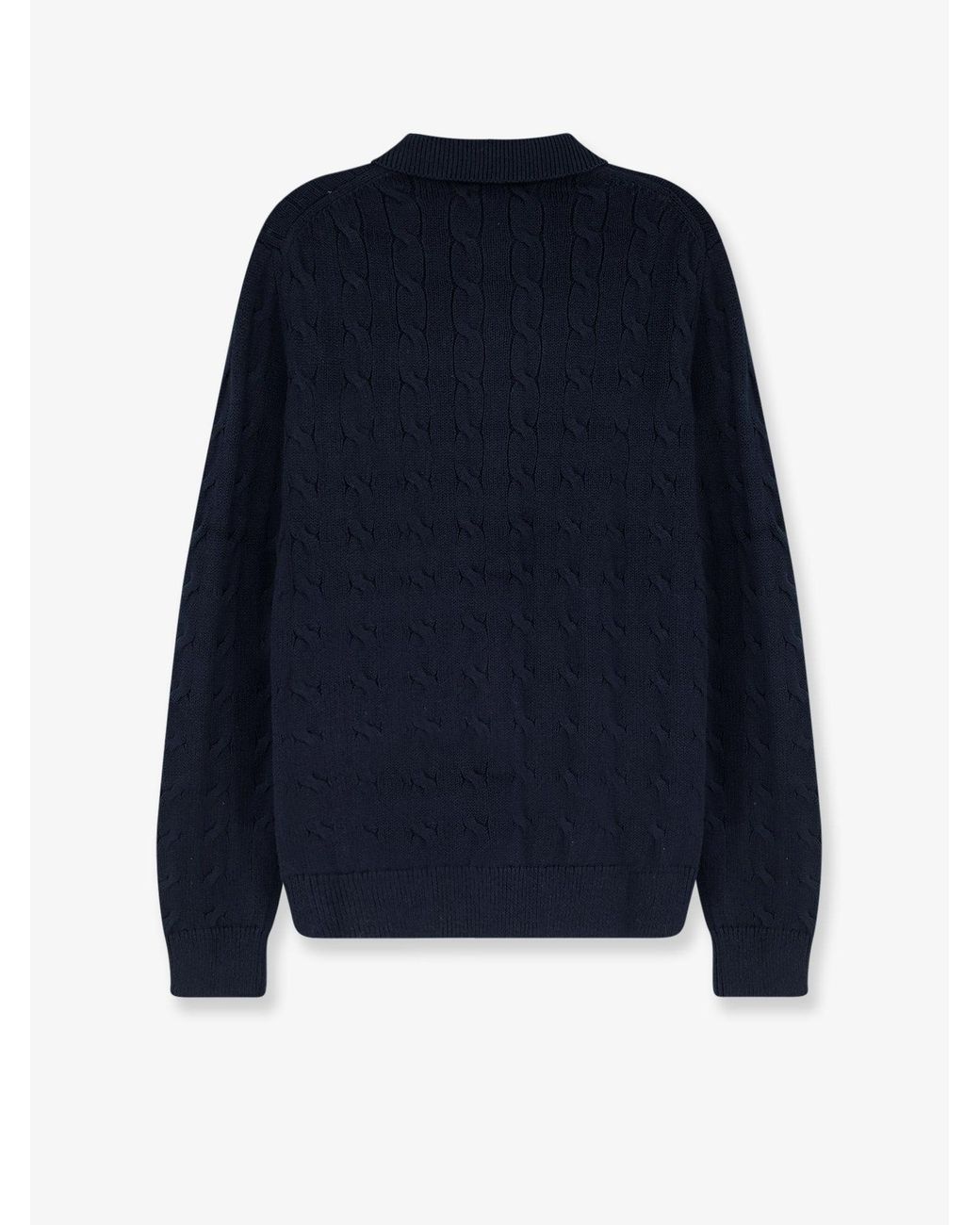Polo Ralph Lauren Blue Cotton Cardigan With Braided Knit for men