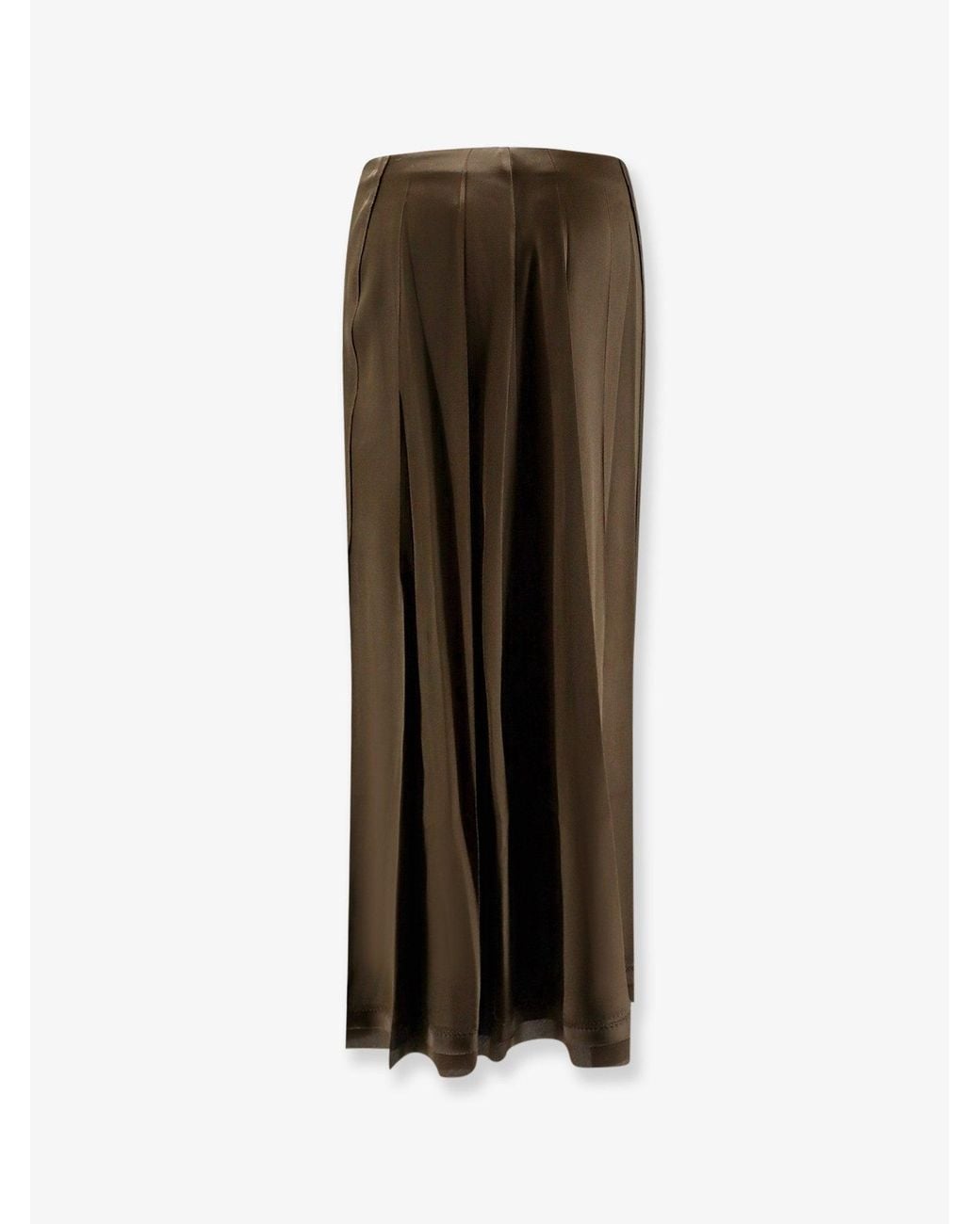 Vince Green Pleated Satin Skirt