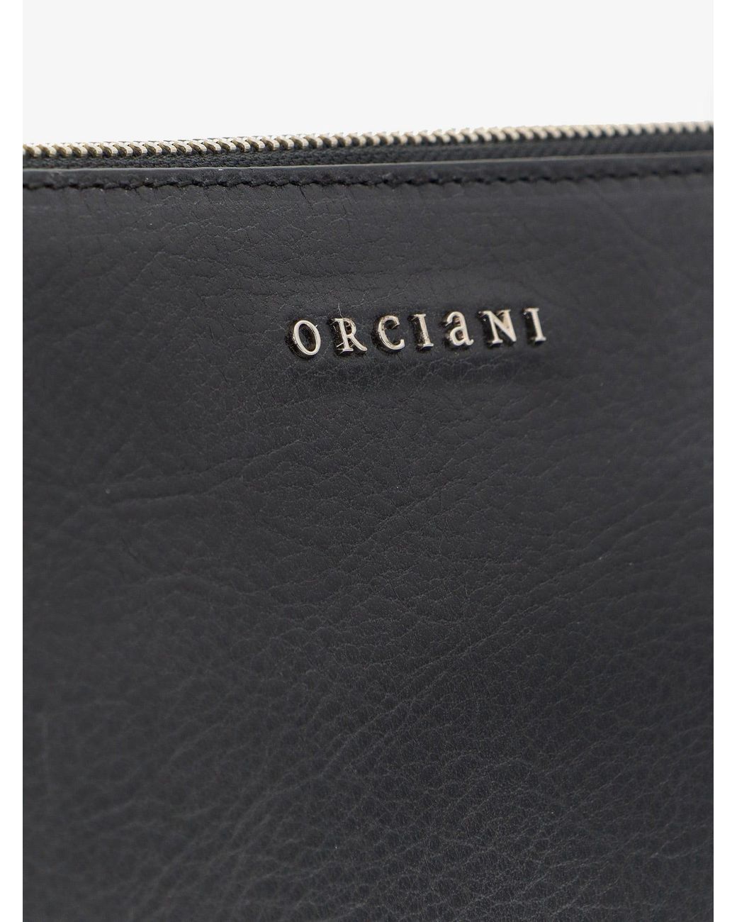 Orciani Black Lagoon Leather Briefcase for men