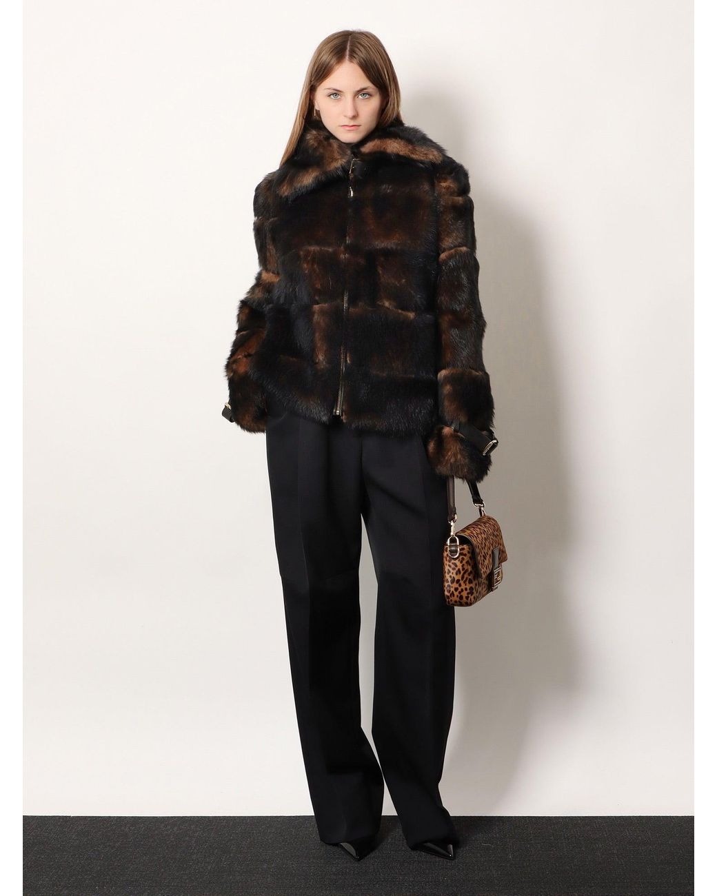 Shearling Jacket di Fendi in Brown