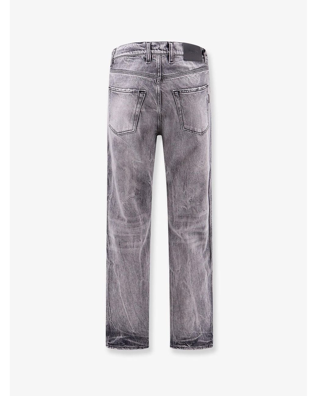 NUMERI 123456789 Gray Washed-Out Cotton Trousers for men