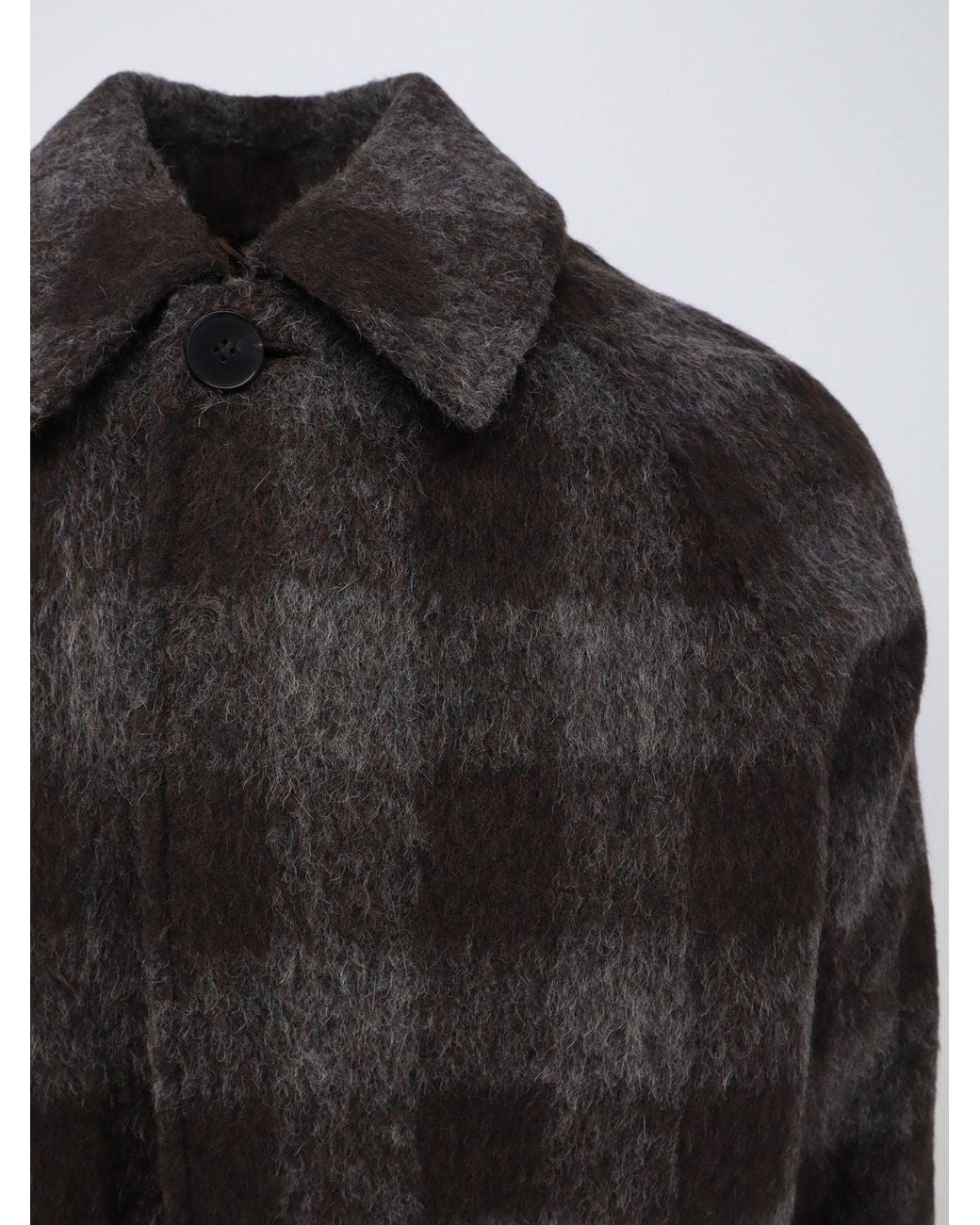 Amaranto Black Outdoor Wool, Alpaca And Mohair Coat for men