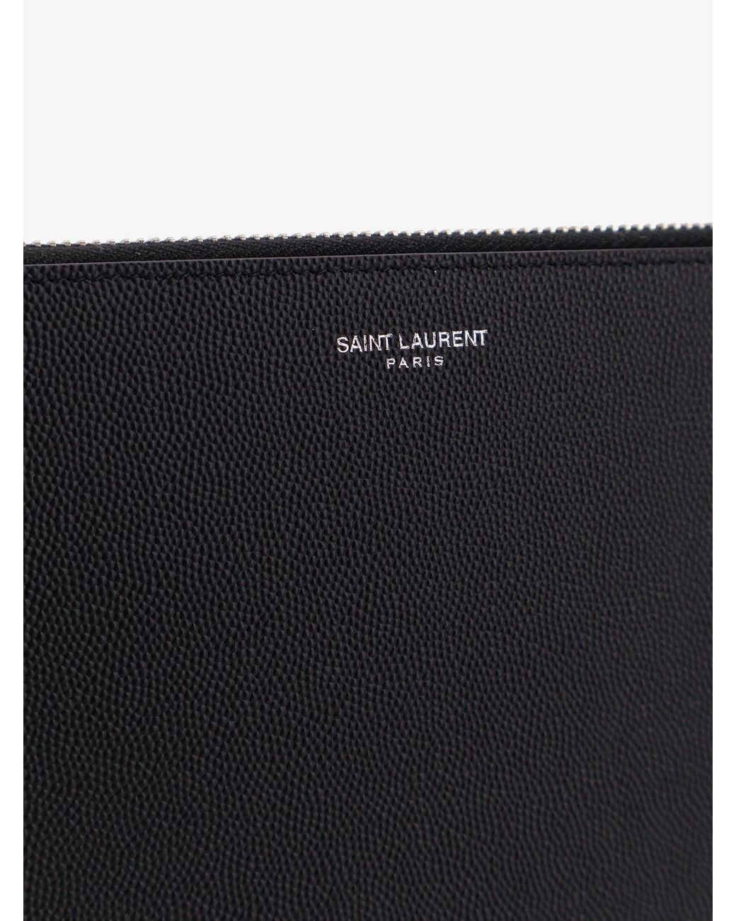 Saint Laurent Black Leather Clutch for men