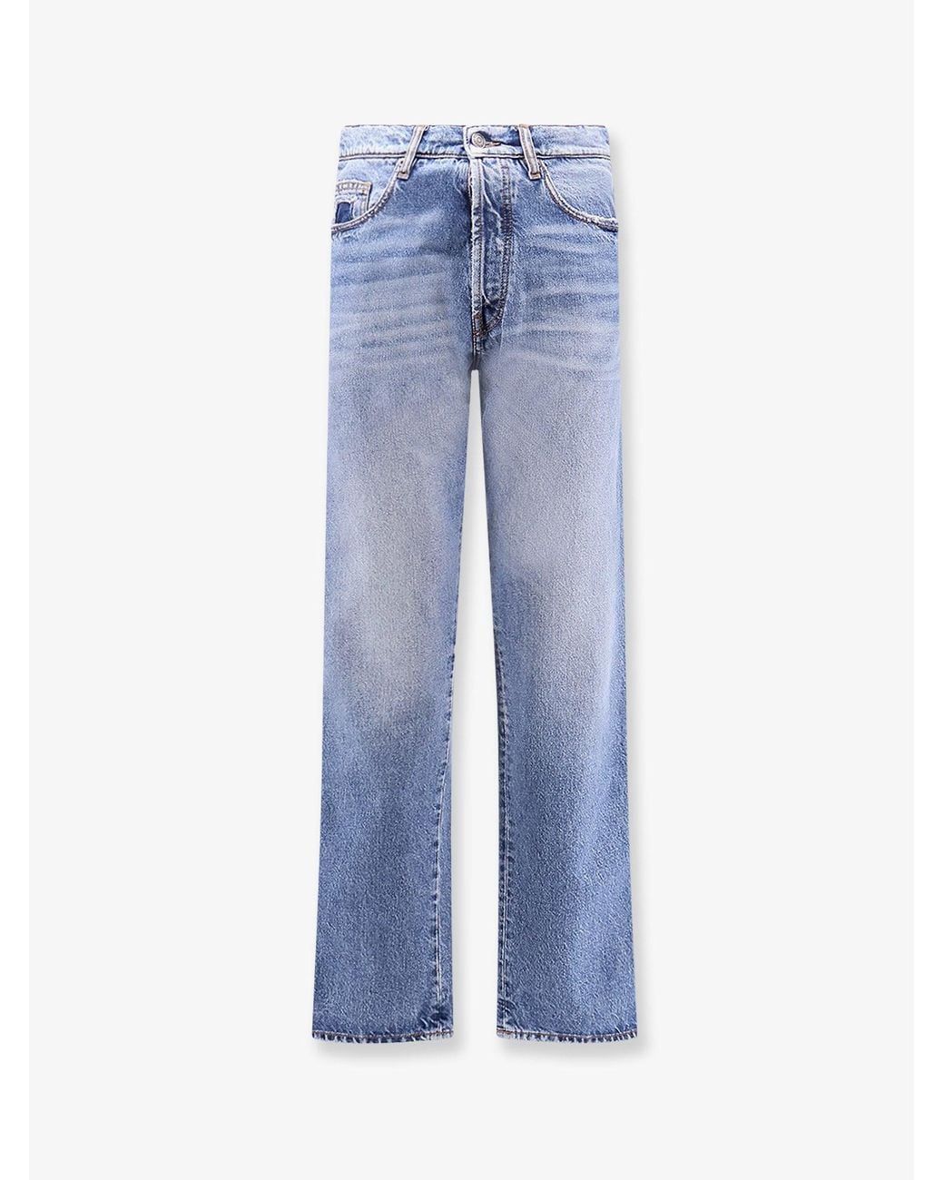 NUMERI 123456789 Blue Distressed Cotton Jeans for men