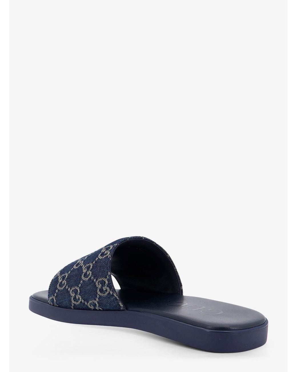 Gucci Blue Denim Sandals With Gg Motif for men