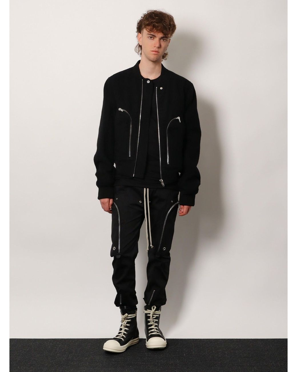 Rick Owens Blue Bauhaus Flight Virgin Wool Bomber for men