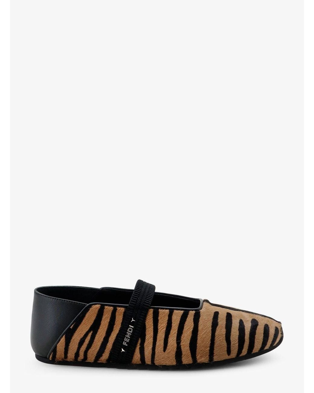 Fendi White Pony Hair Ballet Flats