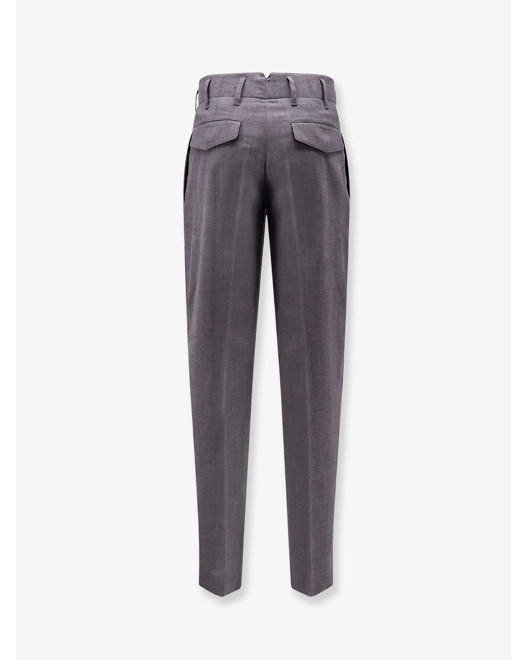 AMI Gray Virgin Wool Trousers for men