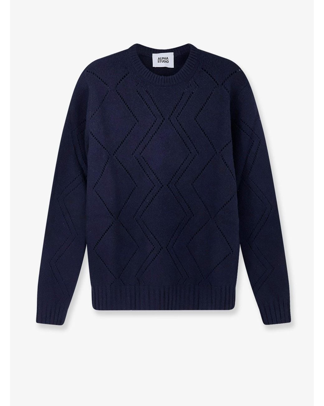 Alpha Studio Blue Wool Blend Sweater for men