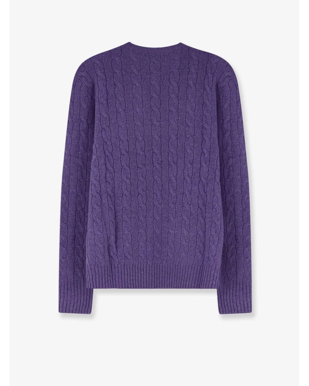 Polo Ralph Lauren Purple Cable Knit Wool Sweater for men