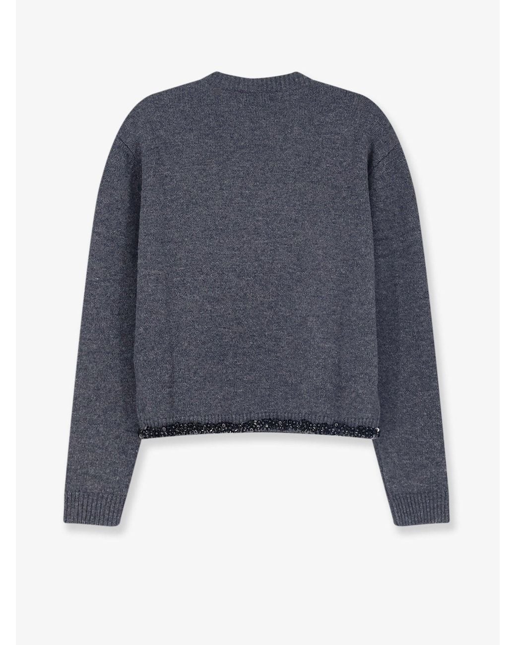Semicouture Blue Virgin Wool And Cashmere Sweater