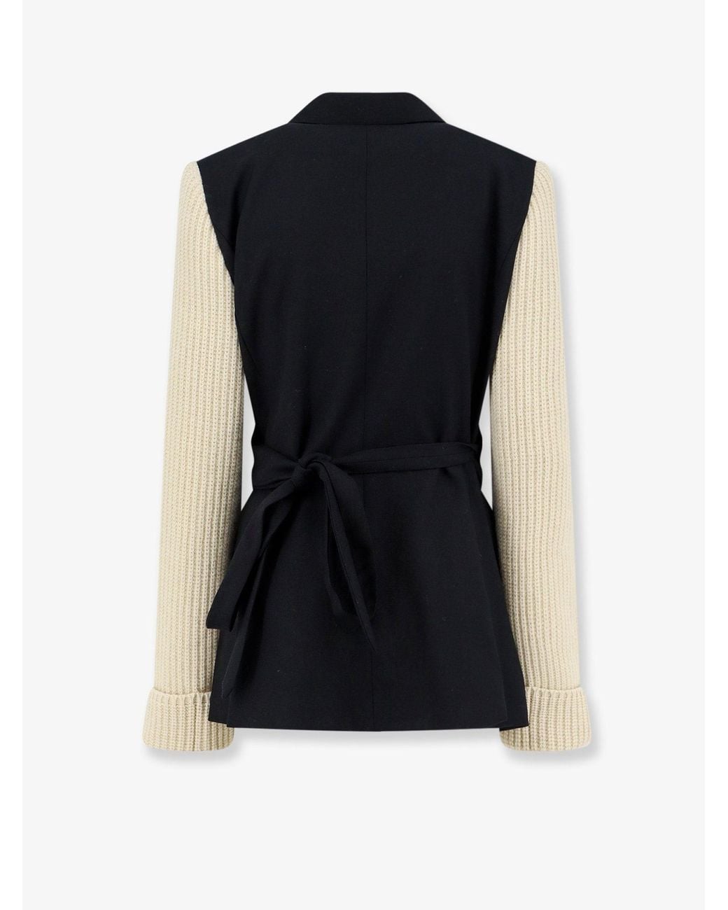 Dries Van Noten Blue Beline Bis Wool Blazer With Contrasting Sleeves