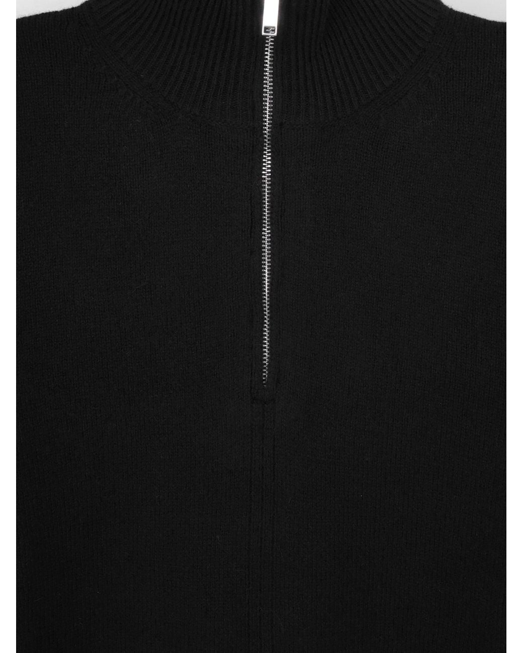 Alpha Studio Black Wool And Cashmere Half-Zip Cardigan for men