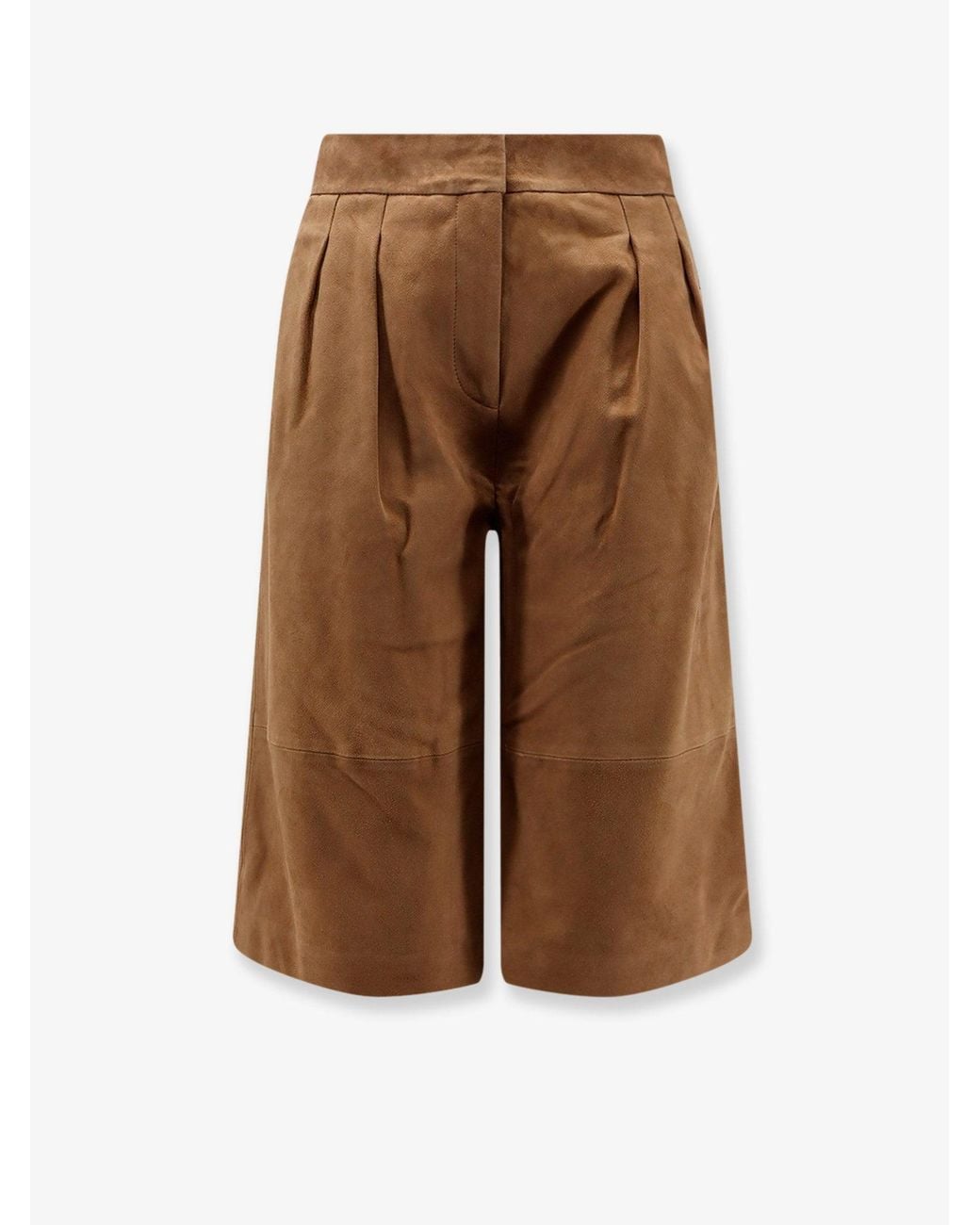 Scarlett Poppies Brown Inez Suede Bermuda Shorts