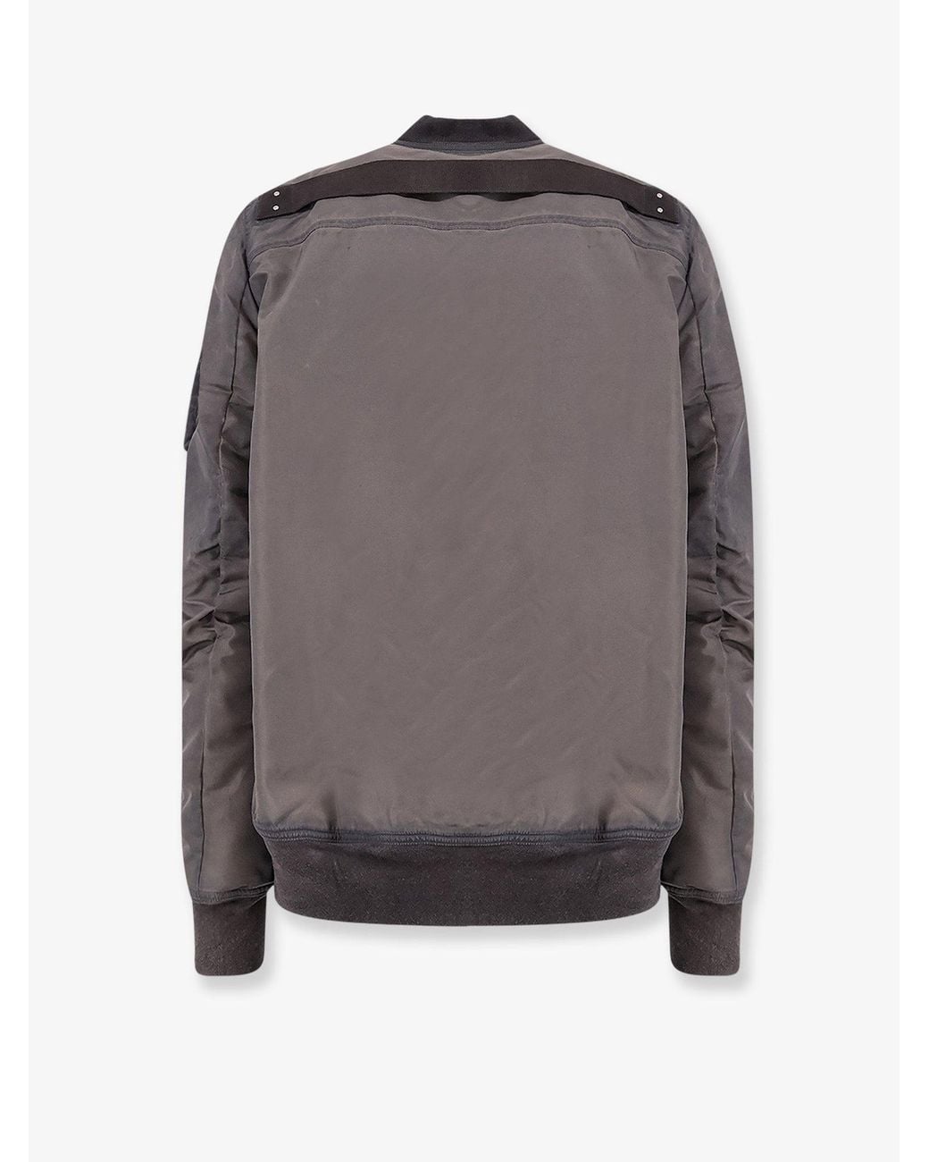 Rick Owens Gray Classic Flight Bomber Jacket With Washed-Out Effect for men