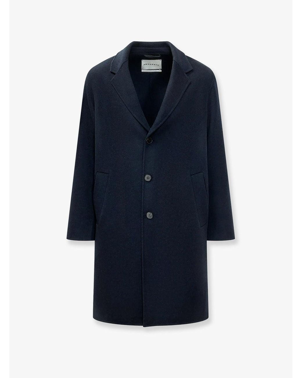 Amaranto Blue Wool And Cashmere Blend Coat for men