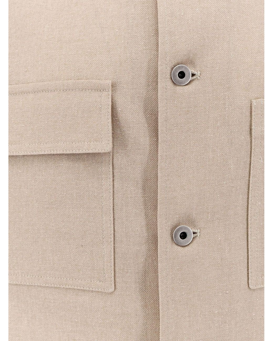 Hevò Natural Castelluccio Cotton And Linen Jacket for men