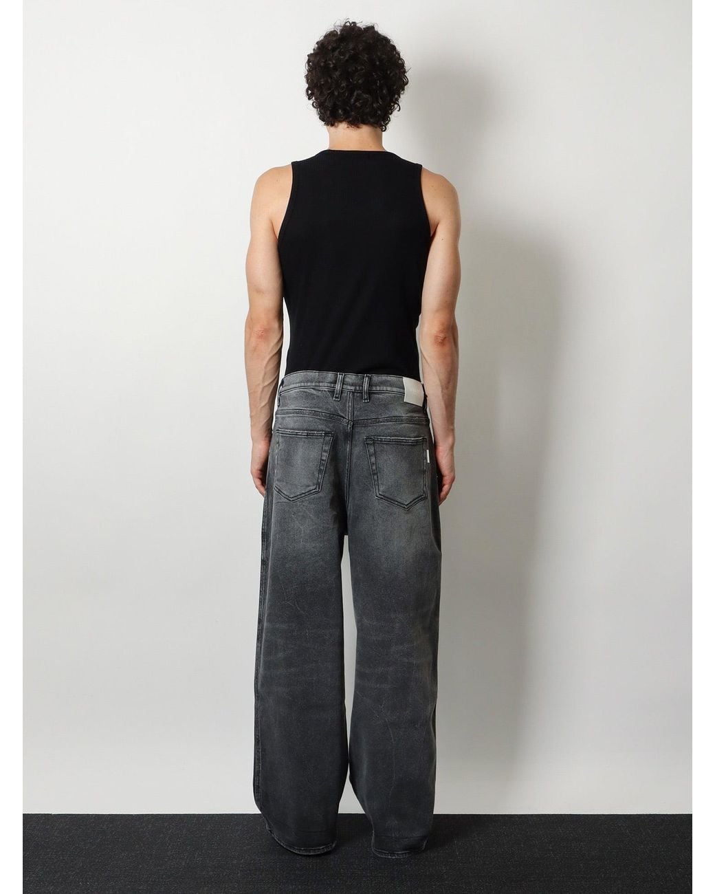 NUMERI 123456789 Gray Denim Trousers for men
