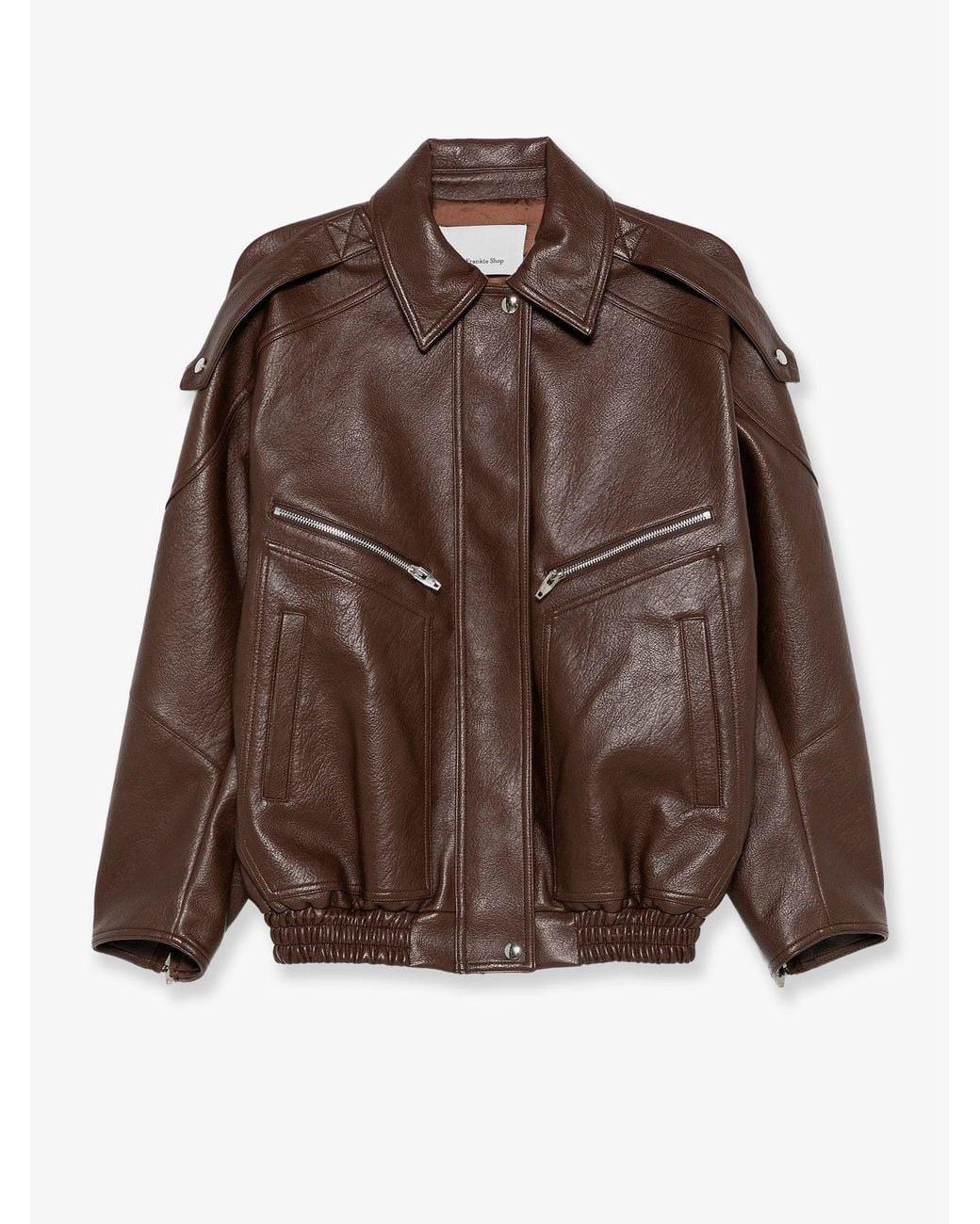 Frankie Shop Brown Hudson Faux Leather Jacket