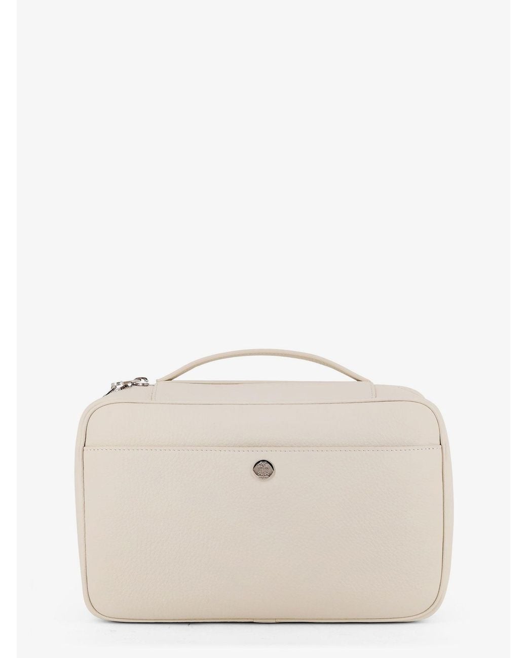 Brunello Cucinelli Natural Leather Beauty Case With Metal Logo Detail for men