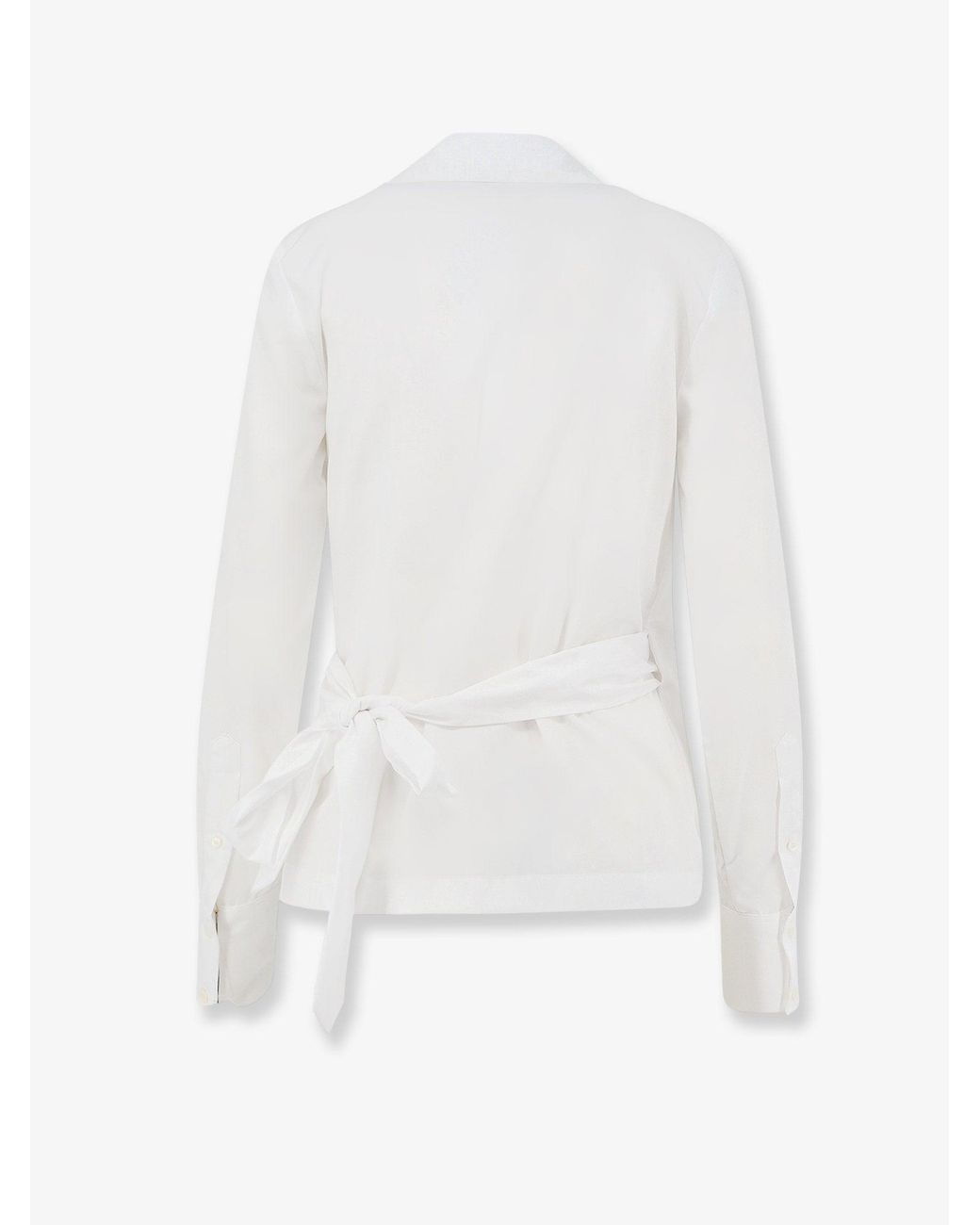 Dries Van Noten White Cotton Wrap Shirt
