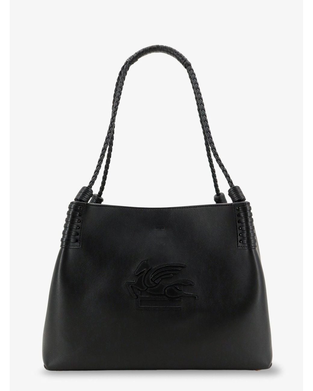 Etro Black Libra Leather Shopping Bag