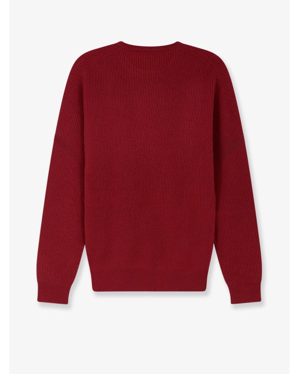 Bramani Cashmere Red Ribbed Cashmere Sweater for men