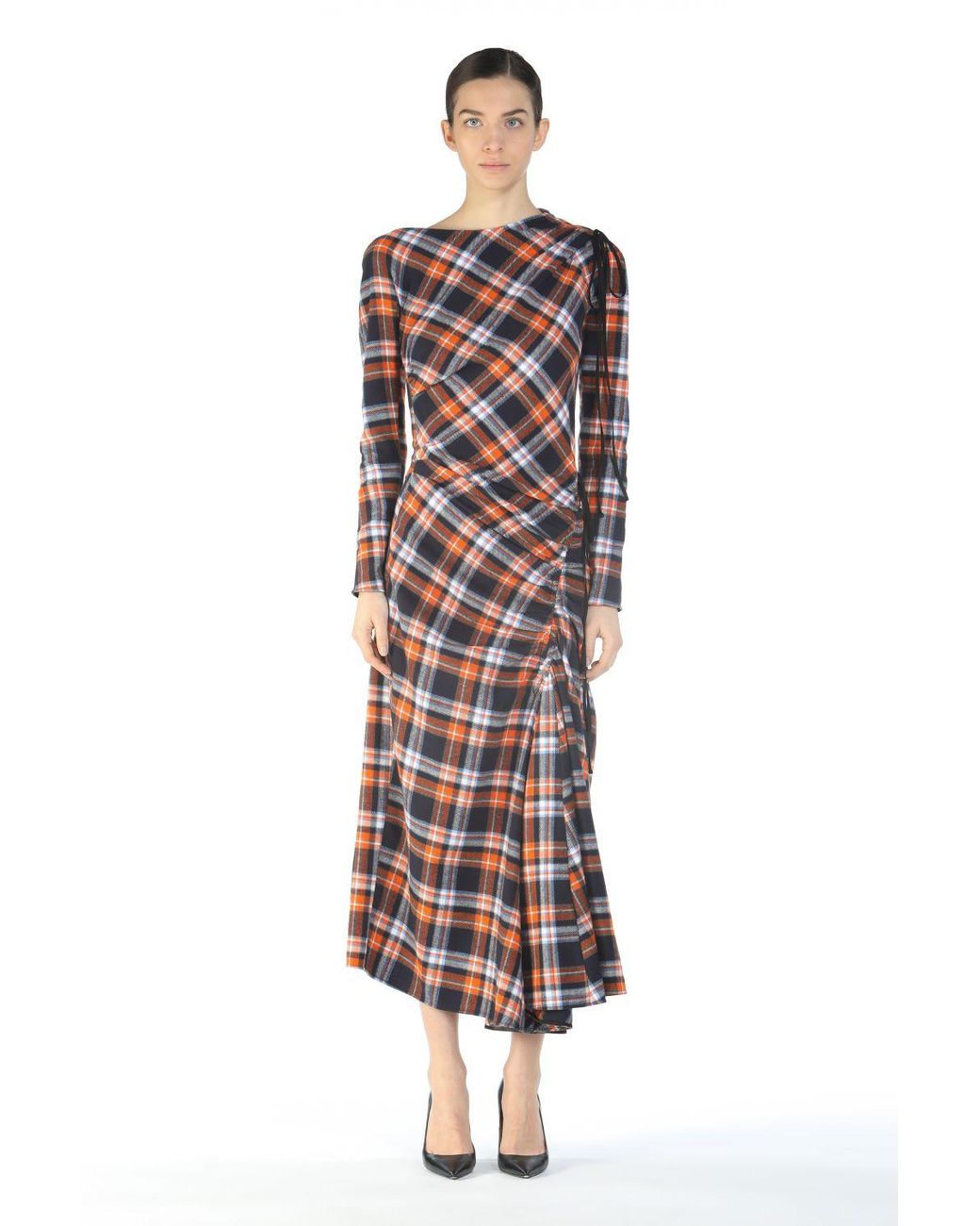 orange checkered dress
