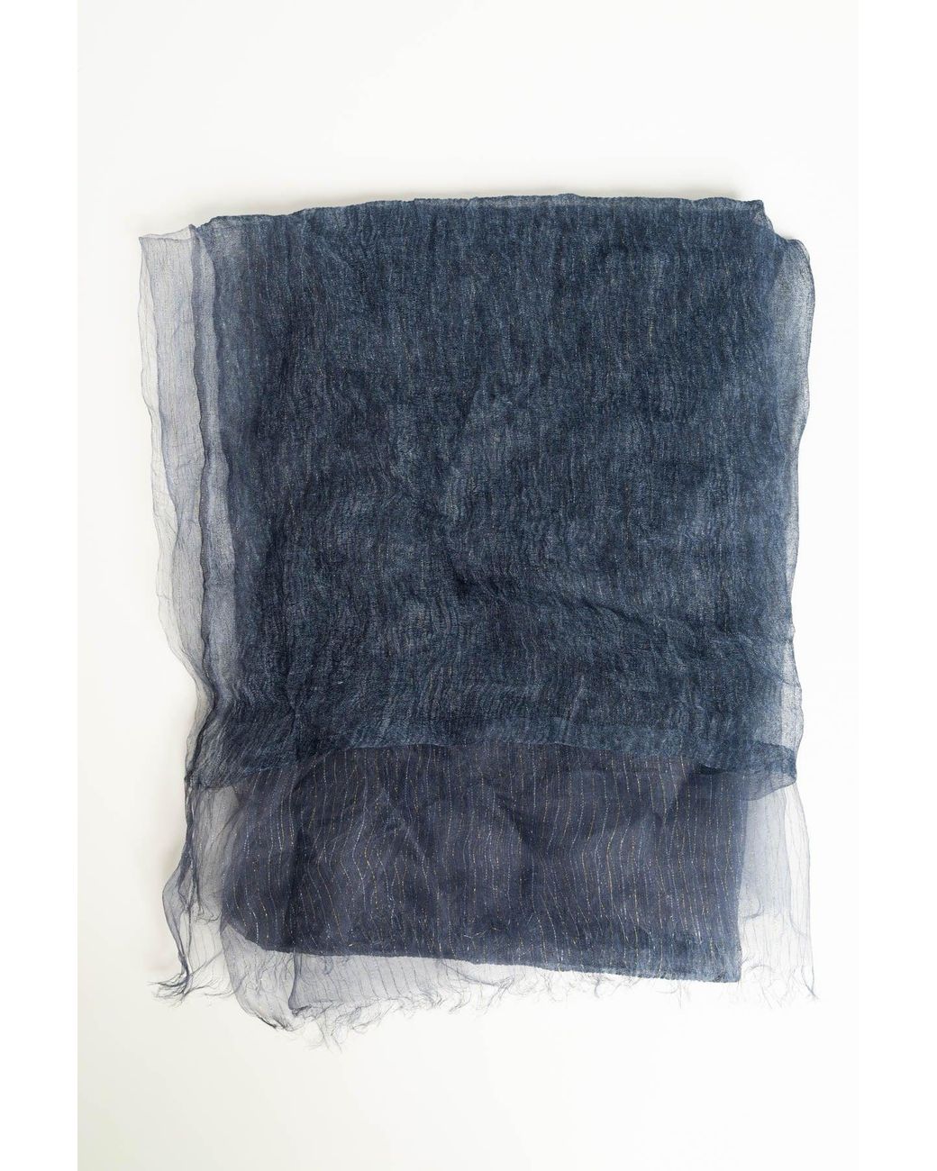 Sciarpa Misto Seta A Fili Lurex Taglia di NUNA LIE in Blue