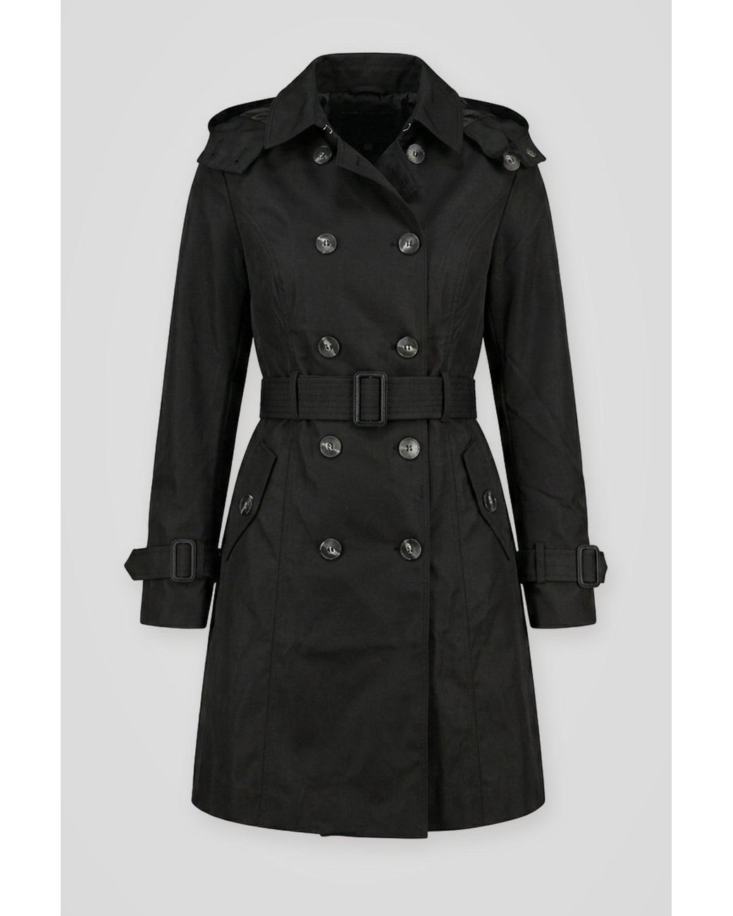 Trench Basic Doppiopetto Con Cintura Taglia di NUNA LIE in Black