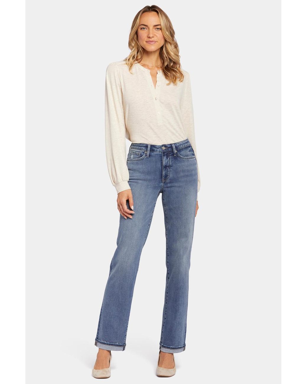 NYDJ Relaxed Straight Jeans In Romance in Blue | Lyst
