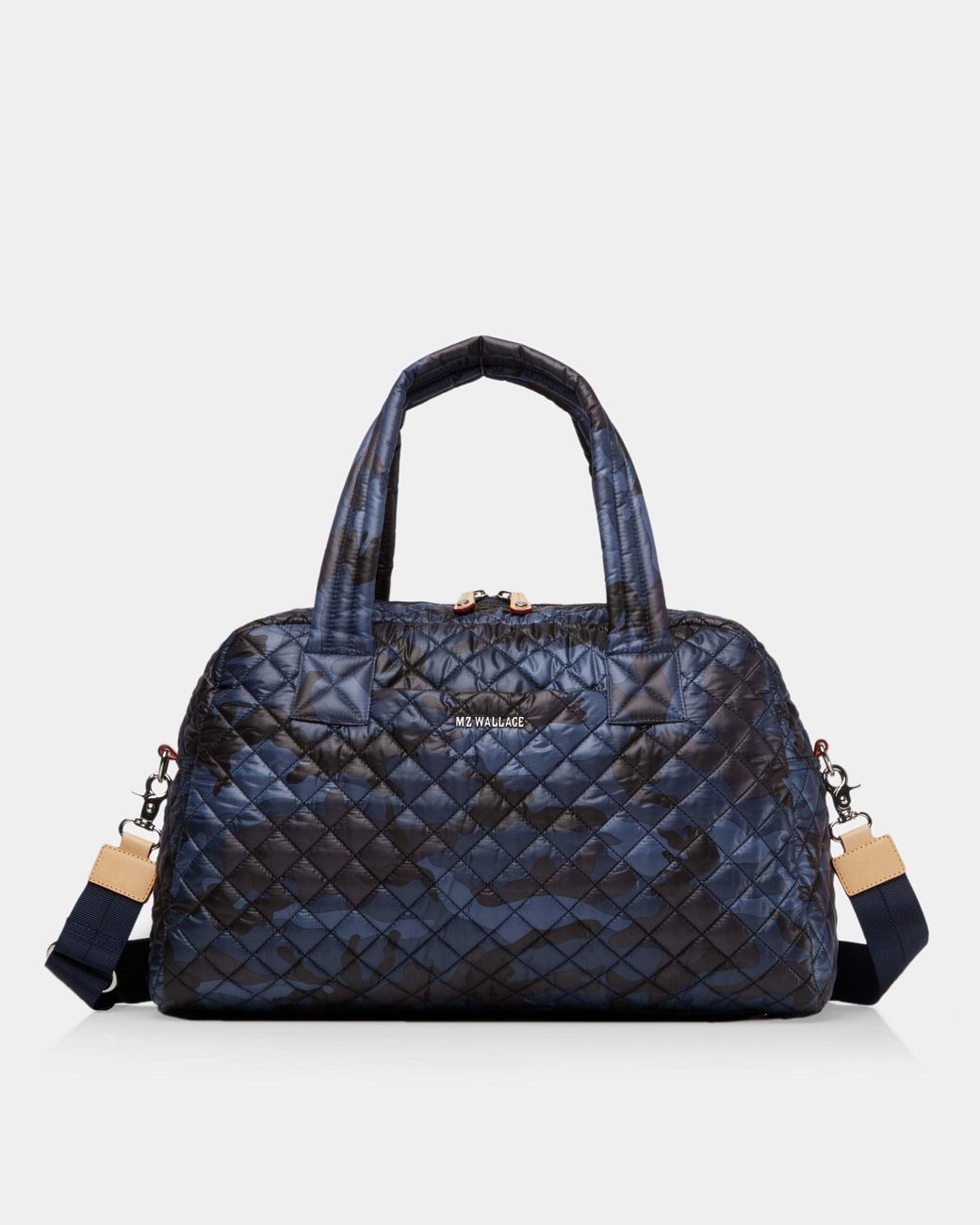 MZ Wallace Synthetic Jim Quilted Nylon Travel Bag in Dark Blue Camo