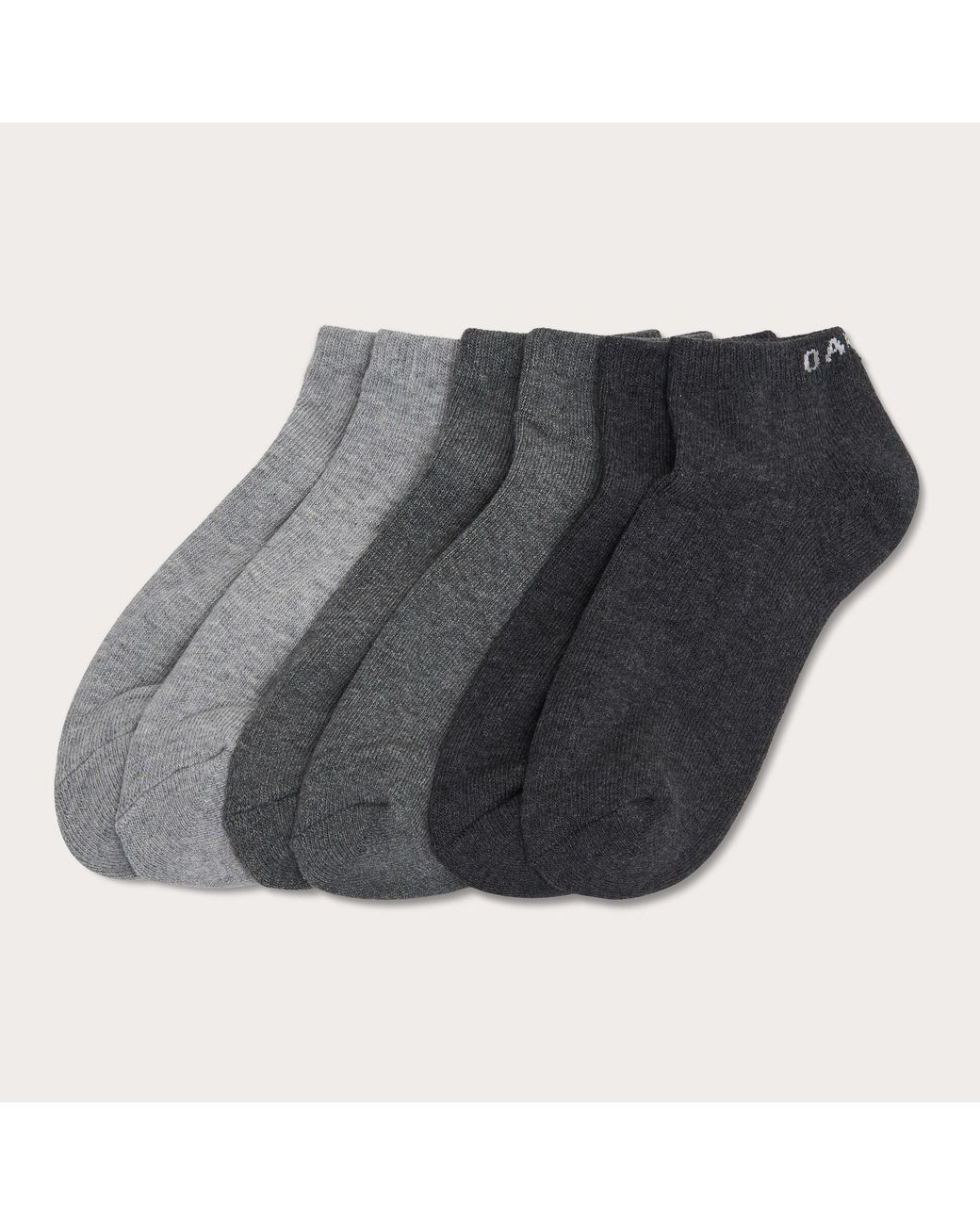Oakley Gray Short Solid Socks (3 Pcs) - Color: Grey for men