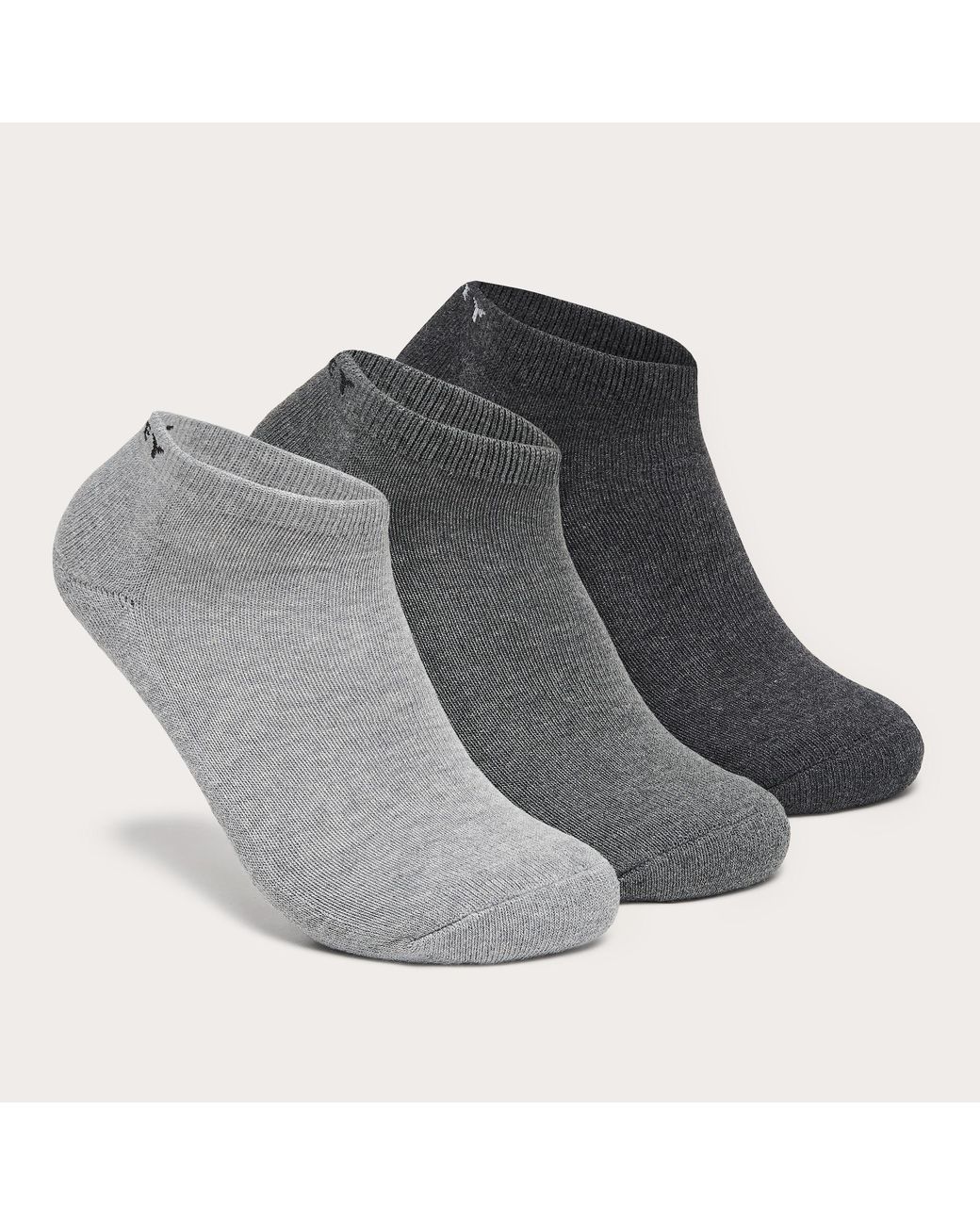 Oakley Gray Short Solid Socks (3 Pcs) - Color: Grey for men
