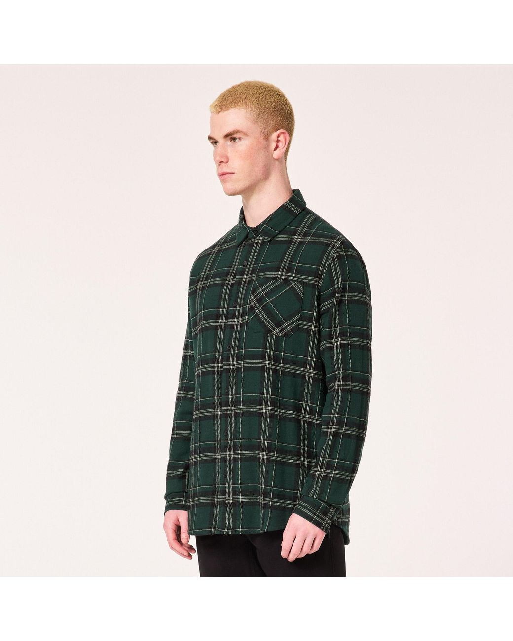 Oakley Podium Plaid Ls Flannel - Color: Black/green for men