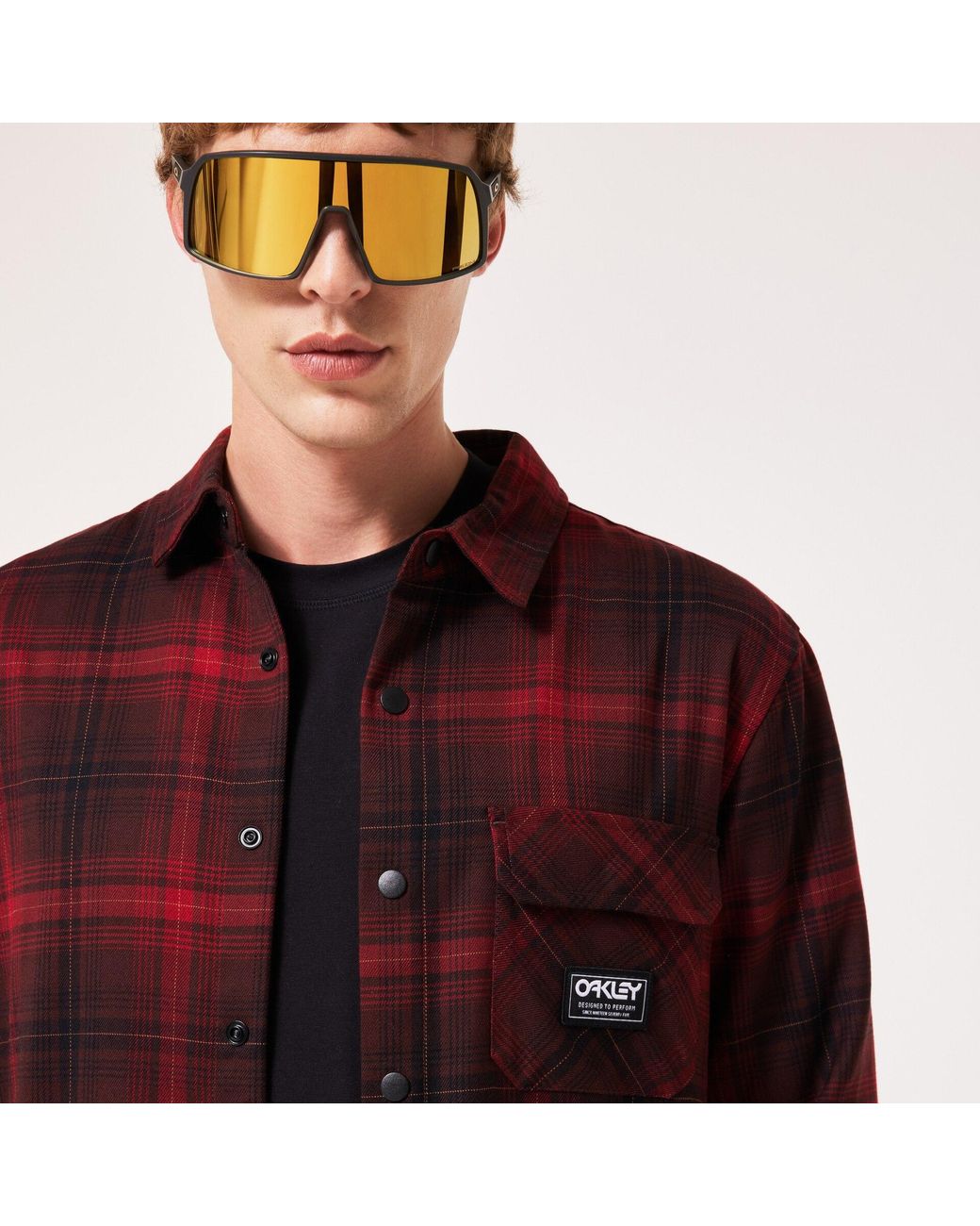 Oakley Red Butter Flannel Shirt - Color: Black for men