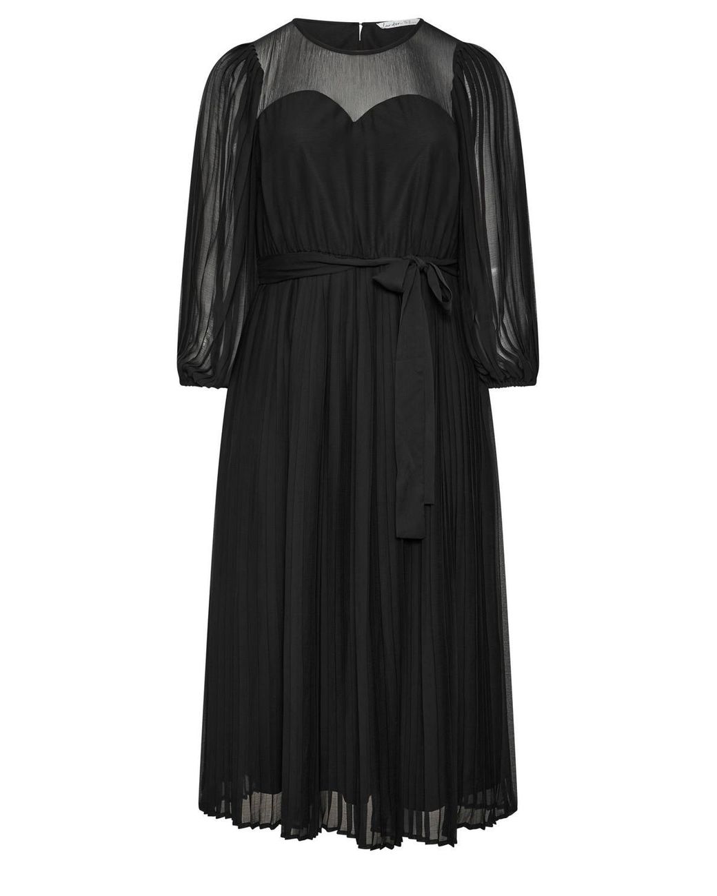 Yours Black Pleated Maxi Dress