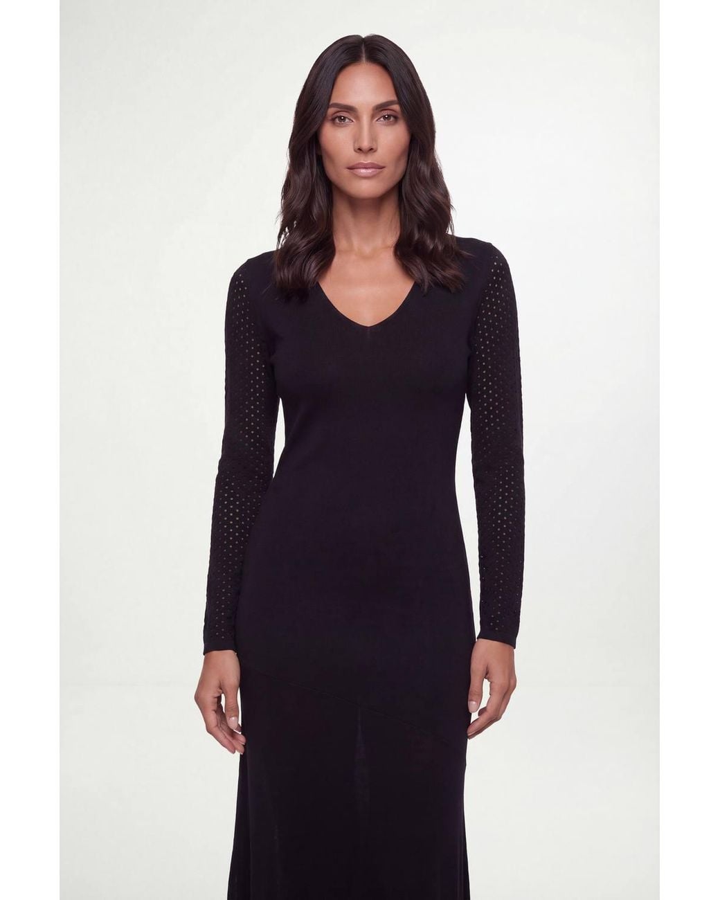 Wallis Black Multi-Stitch Knitted Midi Dress