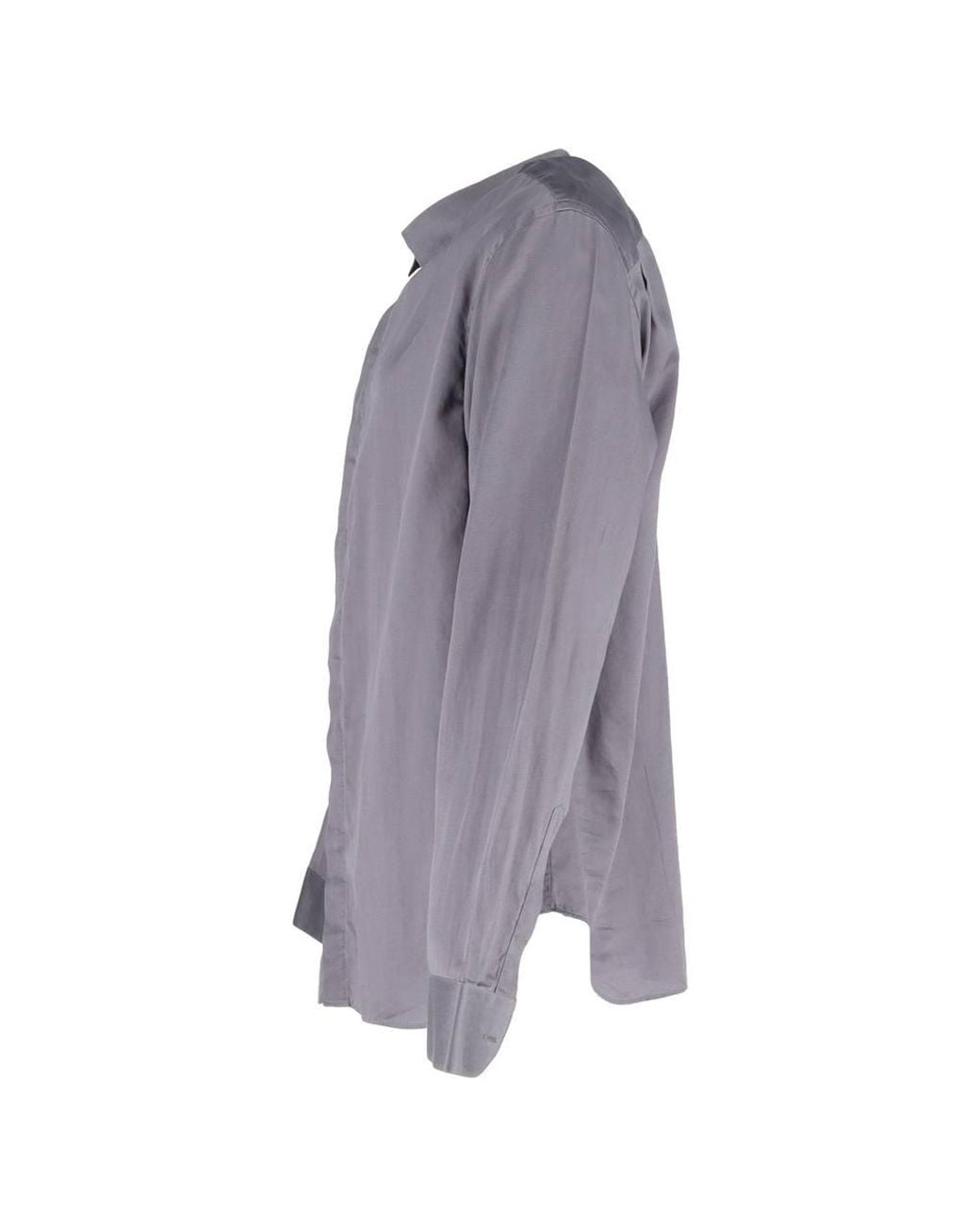Giorgio Armani Blue Preloved Hidden Button Long Sleeve Shirt for men