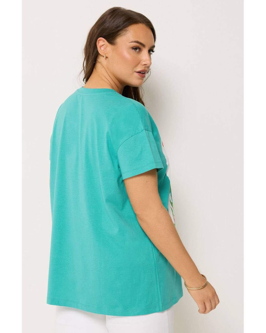 Yours Blue 'Tropical Treats' Beaded T-Shirt