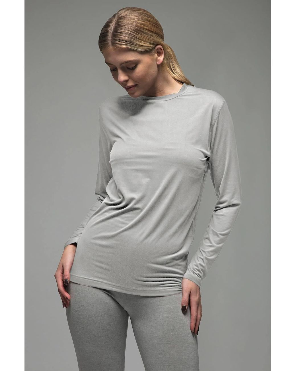 Heat Holders White Ultra Lite Fleece-Lined Thermal Top