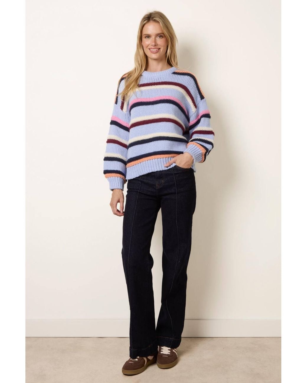 Blue Vanilla Blue Long Sleeve Round Neck Jumper