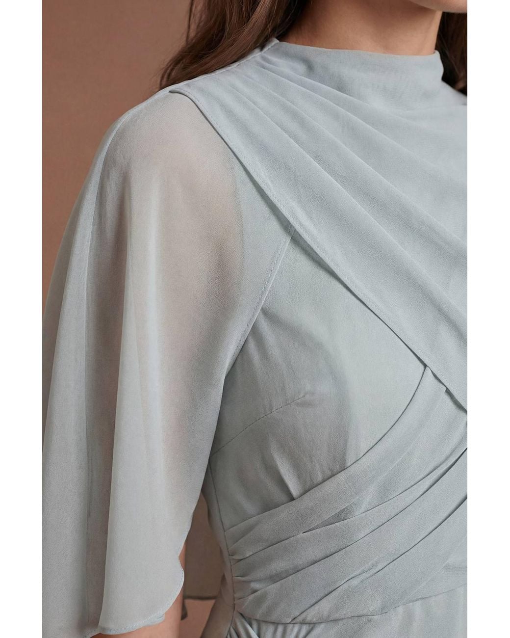 Coast Brown High Neck Drape Contour Collective Bridesmaid Dress
