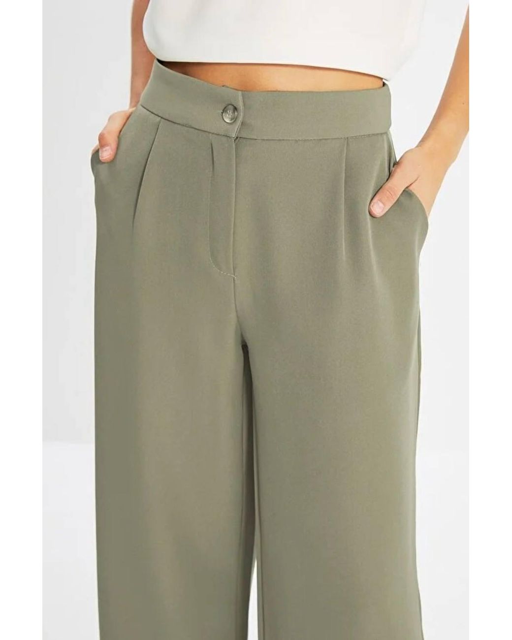 WOVCOR White Tailored Wide Leg Woven Trousers