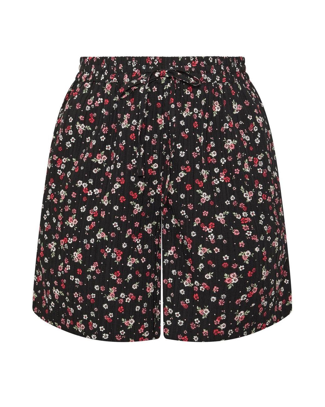 Yours White Ditsy Floral Shorts