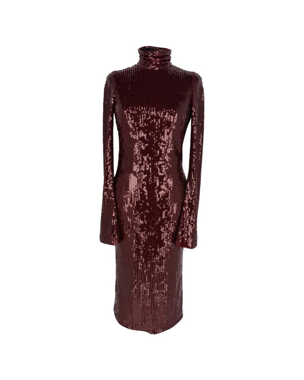 Galvan Red Preloved London Orb Sequined Midi Dress